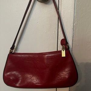 Red shoulder purse
